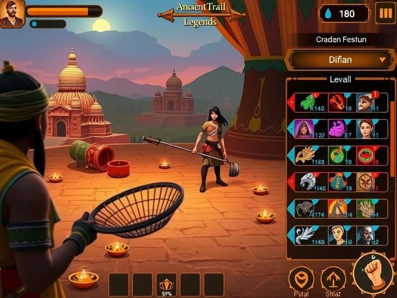 Ancient Trail Legends combat interface and skill tree